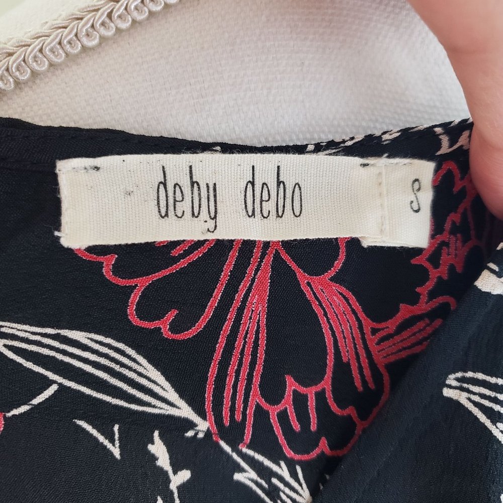 Deby Debo Saphir Floral Print Blouse Black Size Small - Picture 10 of 13